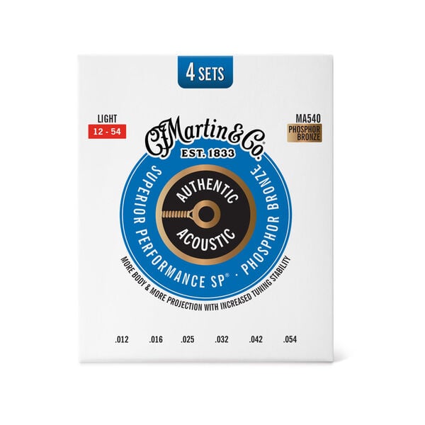 Authentic Acoustic SP® Guitar Strings Phosphor Bronze 4 Pack image number 0